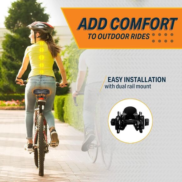 Bikeroo Extra Wide Replacement Saddle Seat Bike Indoor Outdoor Bicycles w Cover - Picture 6 of 13